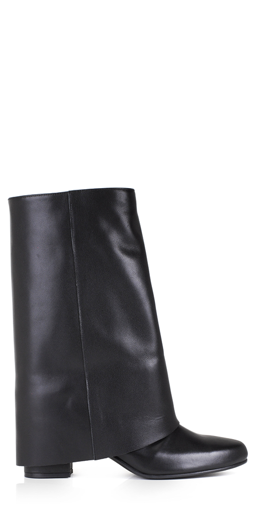 Folded Long Boots Black