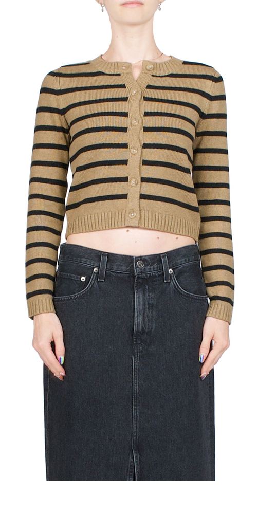 Stripe Shrunken Cardigan